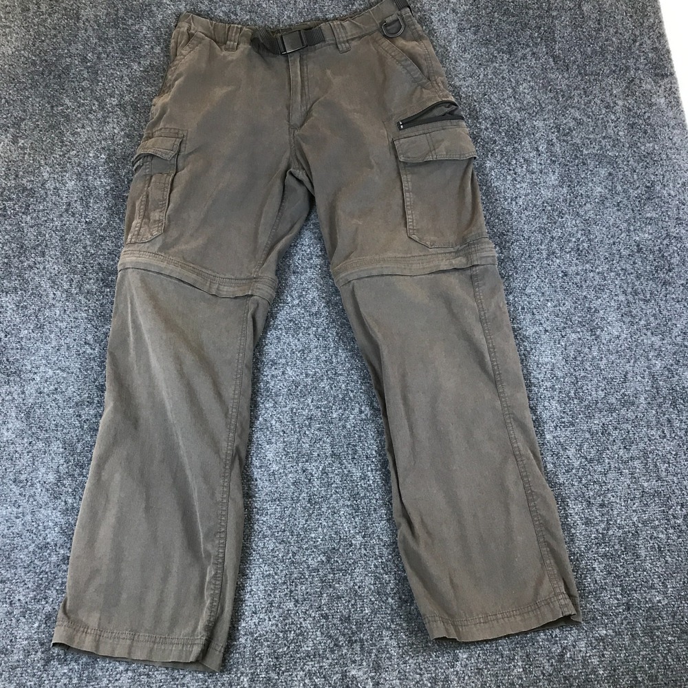 BC Clothing Convertible Cargo Pants‎ Mens 32x28.5 Dark Gray Cotton Straight Leg